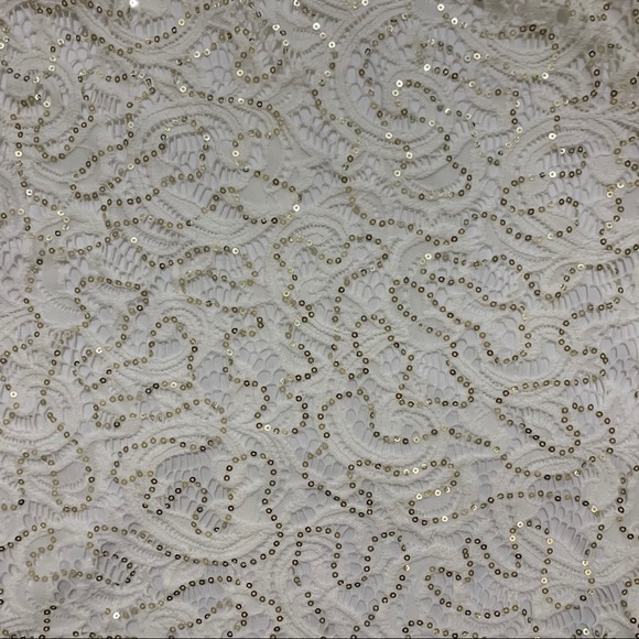 City Triangles White Ivory Gold Sequined Sleeveless Dress Size 5 - Picture 11 of 15